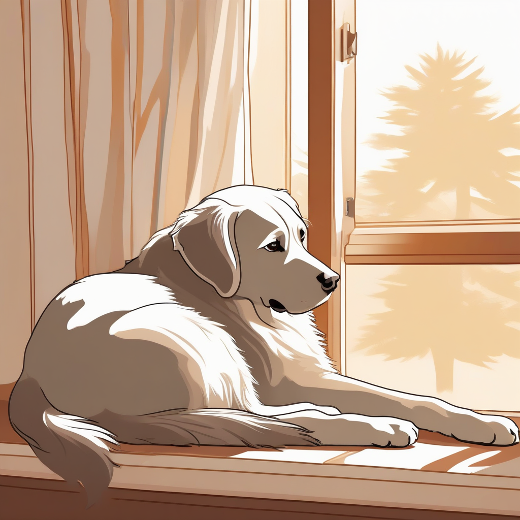 Bichon havanais anxieux seul près d'une fenêtre, symbole de l'anxiété de séparation