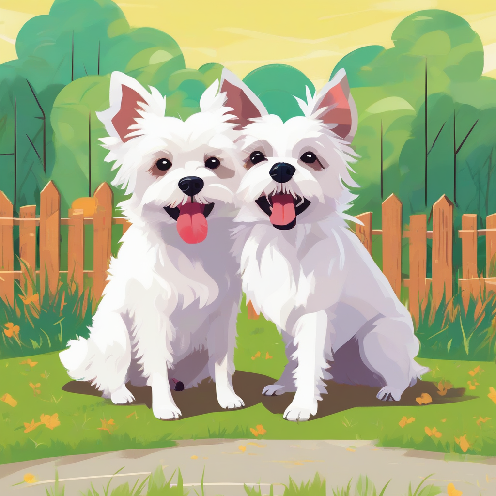 socialisation du Bichon Havanais avec un autre chien dans un parc